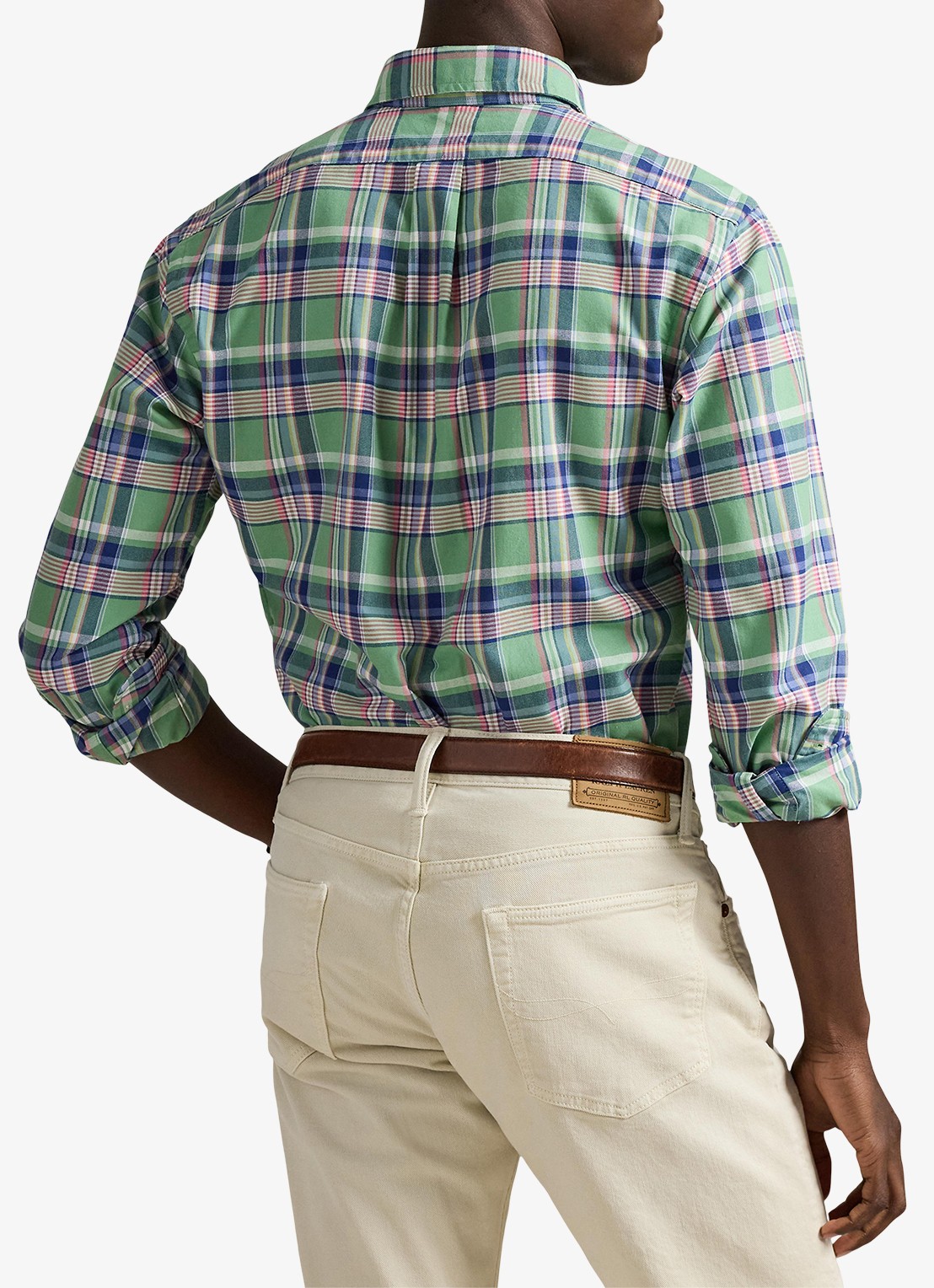 Ralph Lauren Custom fit tattersall Oxford overhemd met ruitdessin - achterkant 5 groen