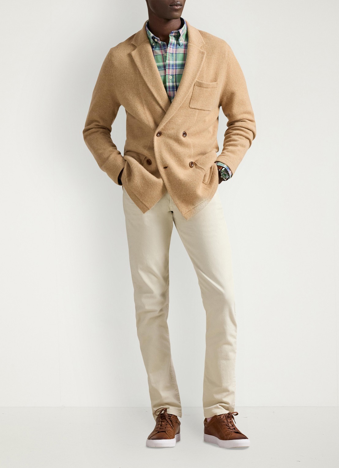Ralph Lauren Custom fit tattersall Oxford overhemd met ruitdessin - voorkant 2 groen