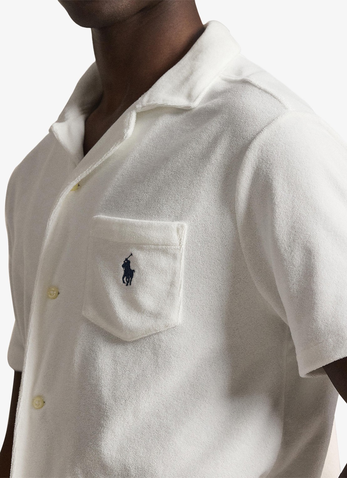 Ralph Lauren Custom slim fit overhemd met logoborduring - detail 5 white / wit