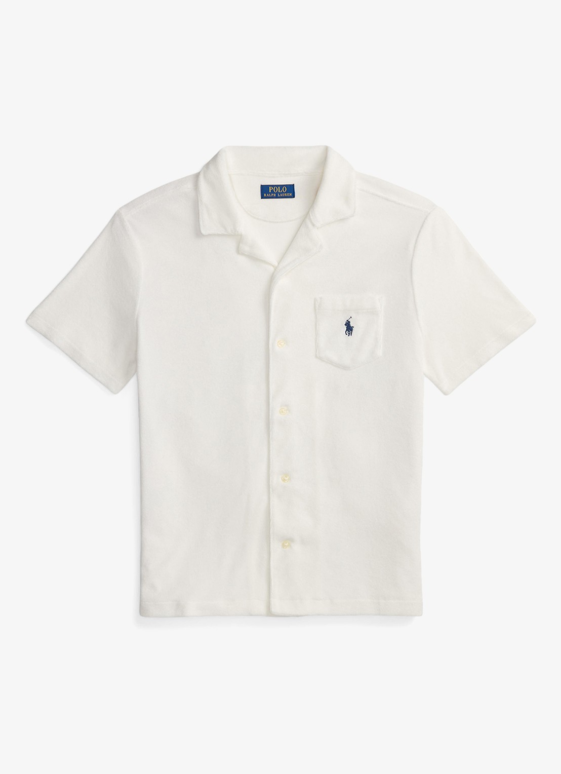Ralph Lauren Custom slim fit overhemd met logoborduring - voorkant white / wit