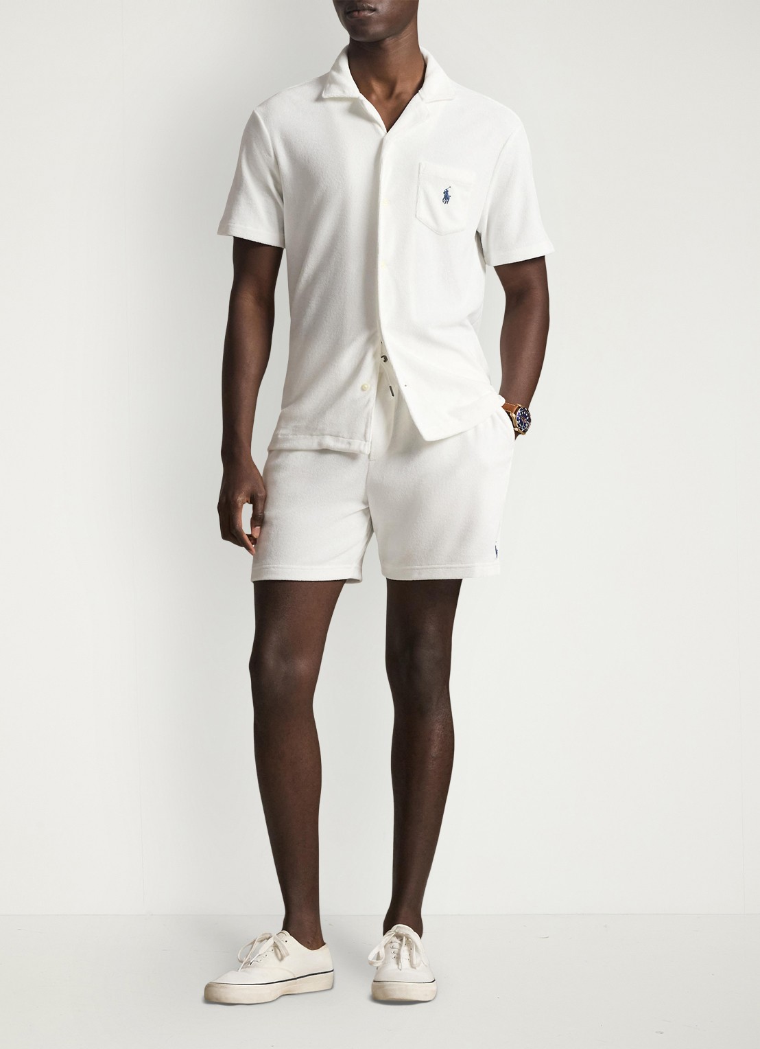 Ralph Lauren Custom slim fit overhemd met logoborduring - voorkant 2 white / wit