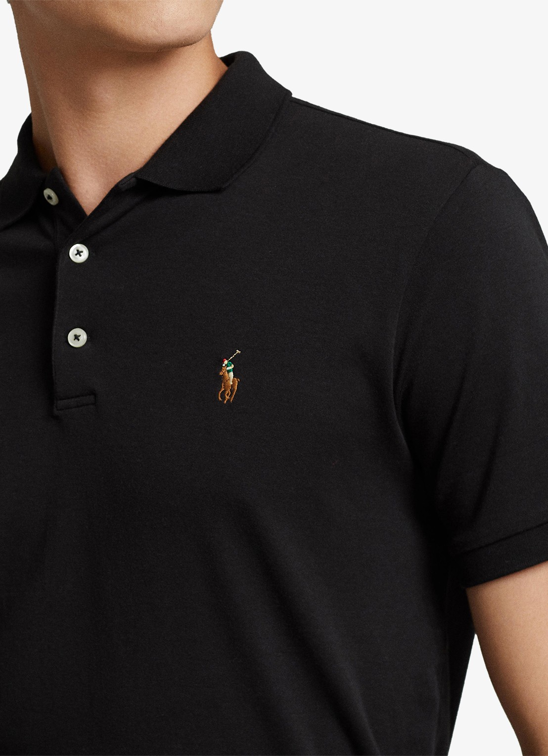 Ralph Lauren Custom slim fit polo met logo - detail 8 polo black / zwart