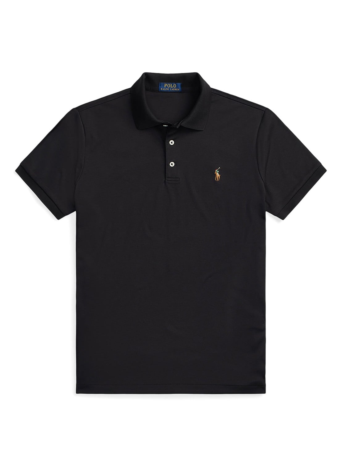 Ralph Lauren Custom slim fit polo met logo - voorkant 4 polo black / zwart