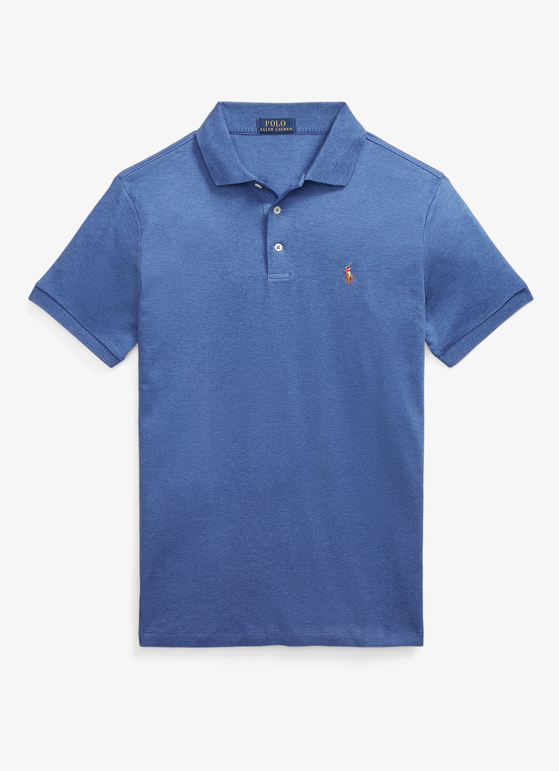 Ralph Lauren Custom slim fit polo met logo - voorkant faded royal heather