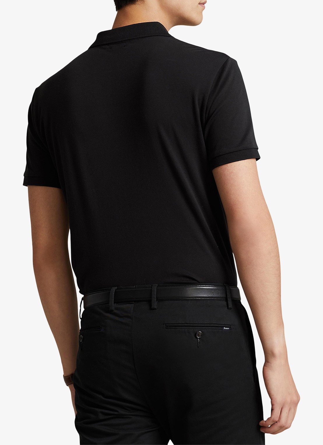 Ralph Lauren Custom slim fit polo met logo - achterkant 3 polo black / zwart