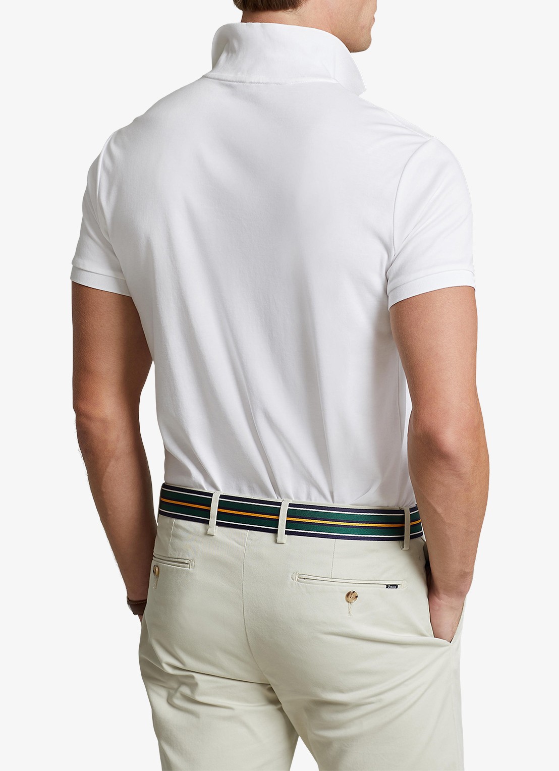 Ralph Lauren Custom slim fit polo met logo - achterkant 3 white / wit