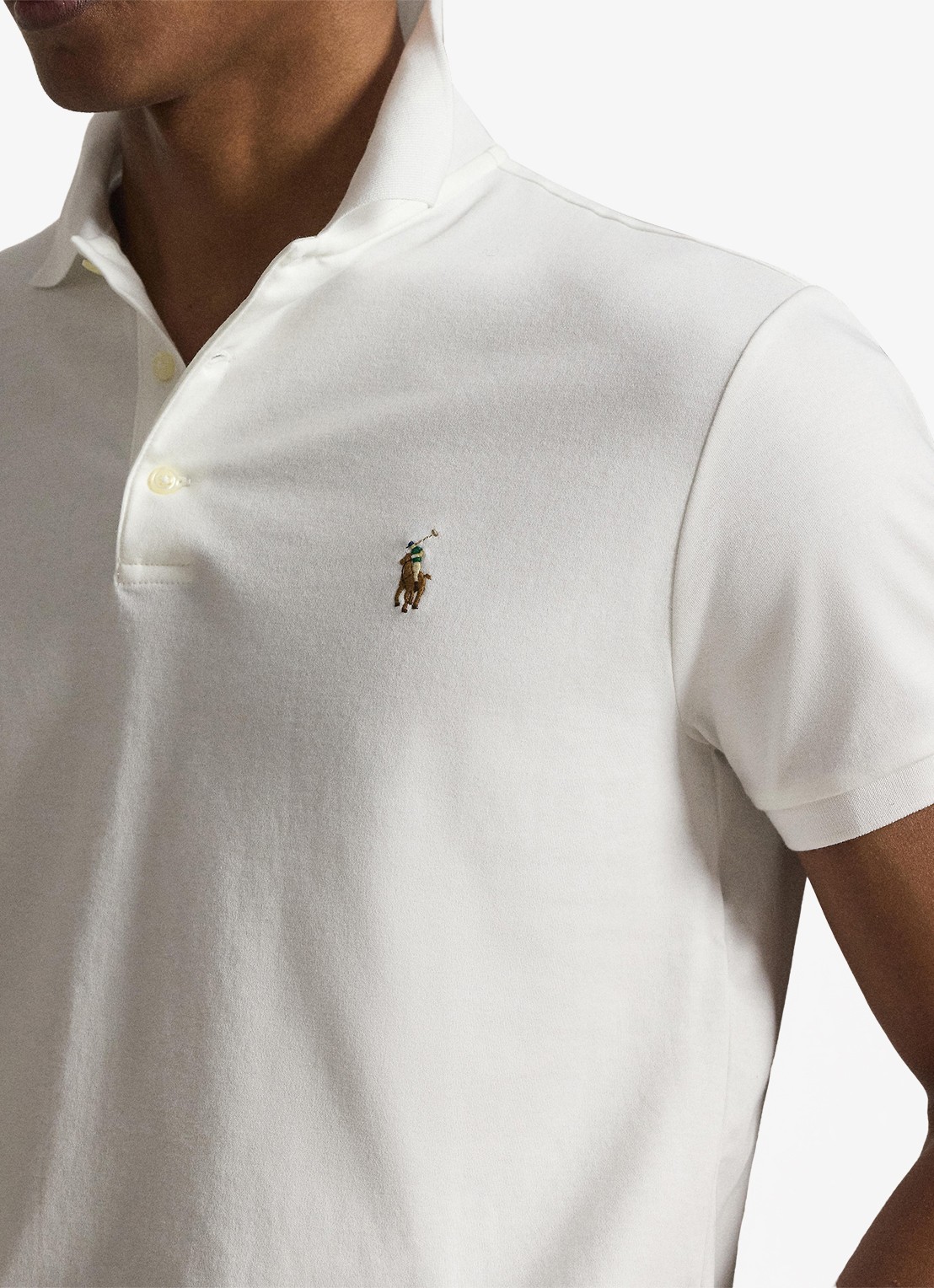 Ralph Lauren Custom slim fit polo met logo - detail 5 white / wit