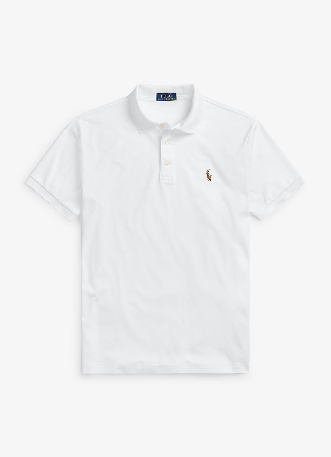 Ralph Lauren Custom slim fit polo met logo - voorkant white / wit