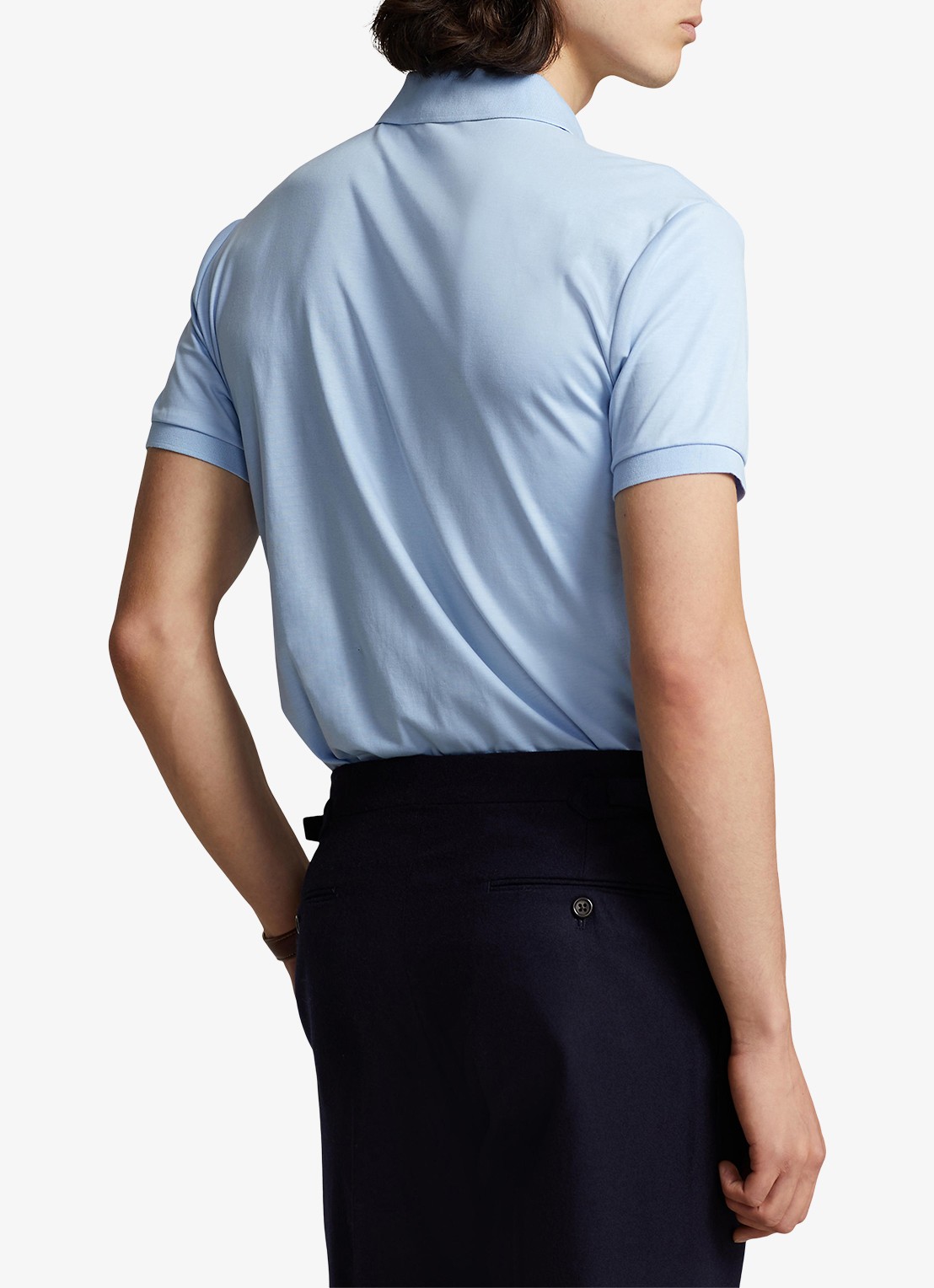 Ralph Lauren Custom slim fit polo met logo - achterkant office  blue