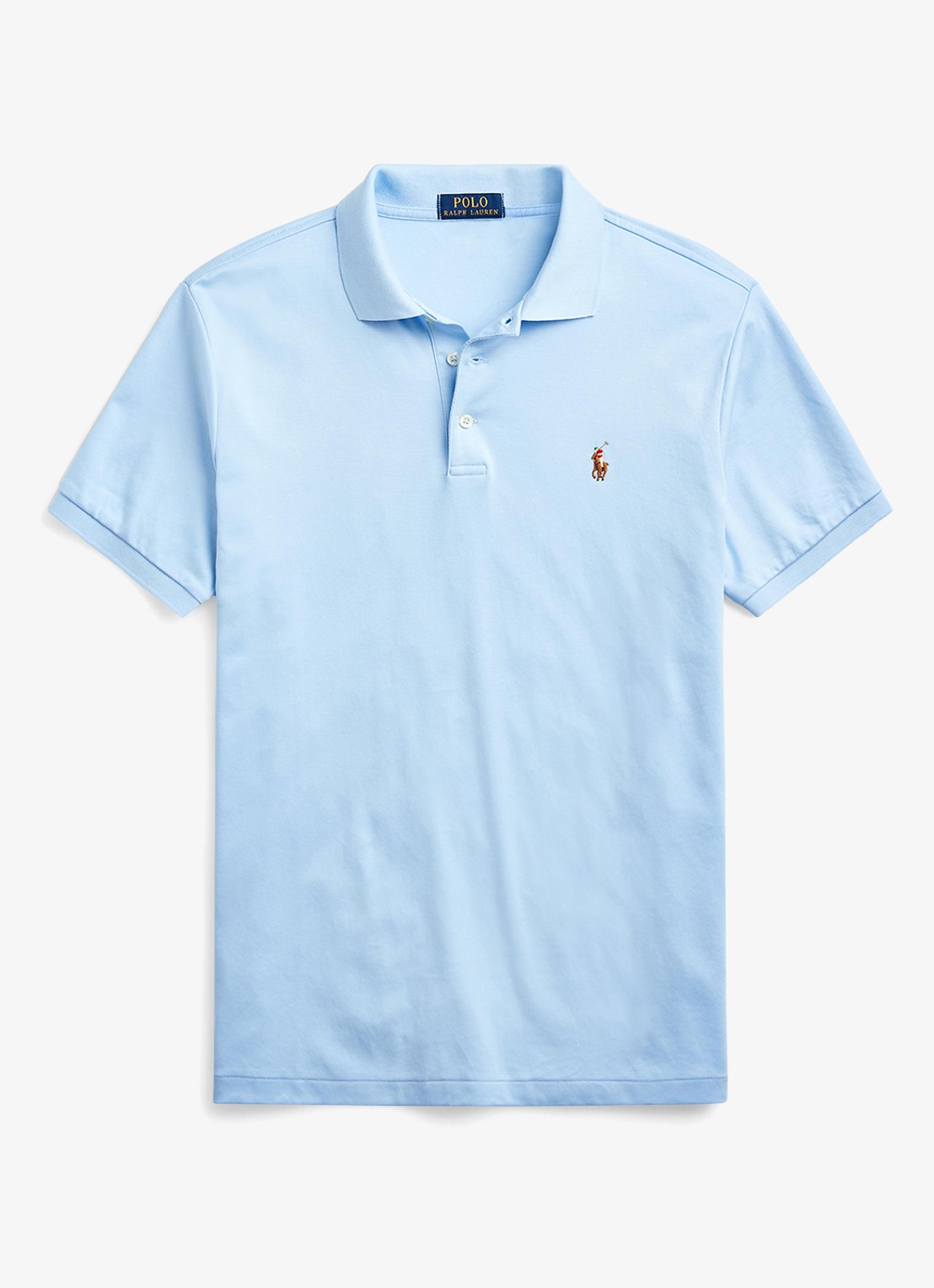 Ralph Lauren Custom slim fit polo met logo - voorkant 2 office  blue