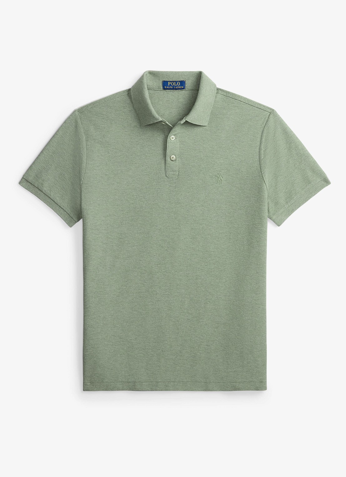 Ralph Lauren Custom slim fit polo met logo - voorkant greenery heather / groen