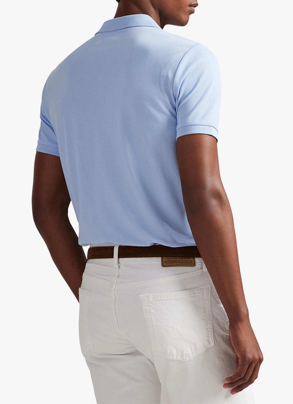 Ralph Lauren Custom slim fit polo met logoborduring - achterkant 3 office blue/c1714-zxu8