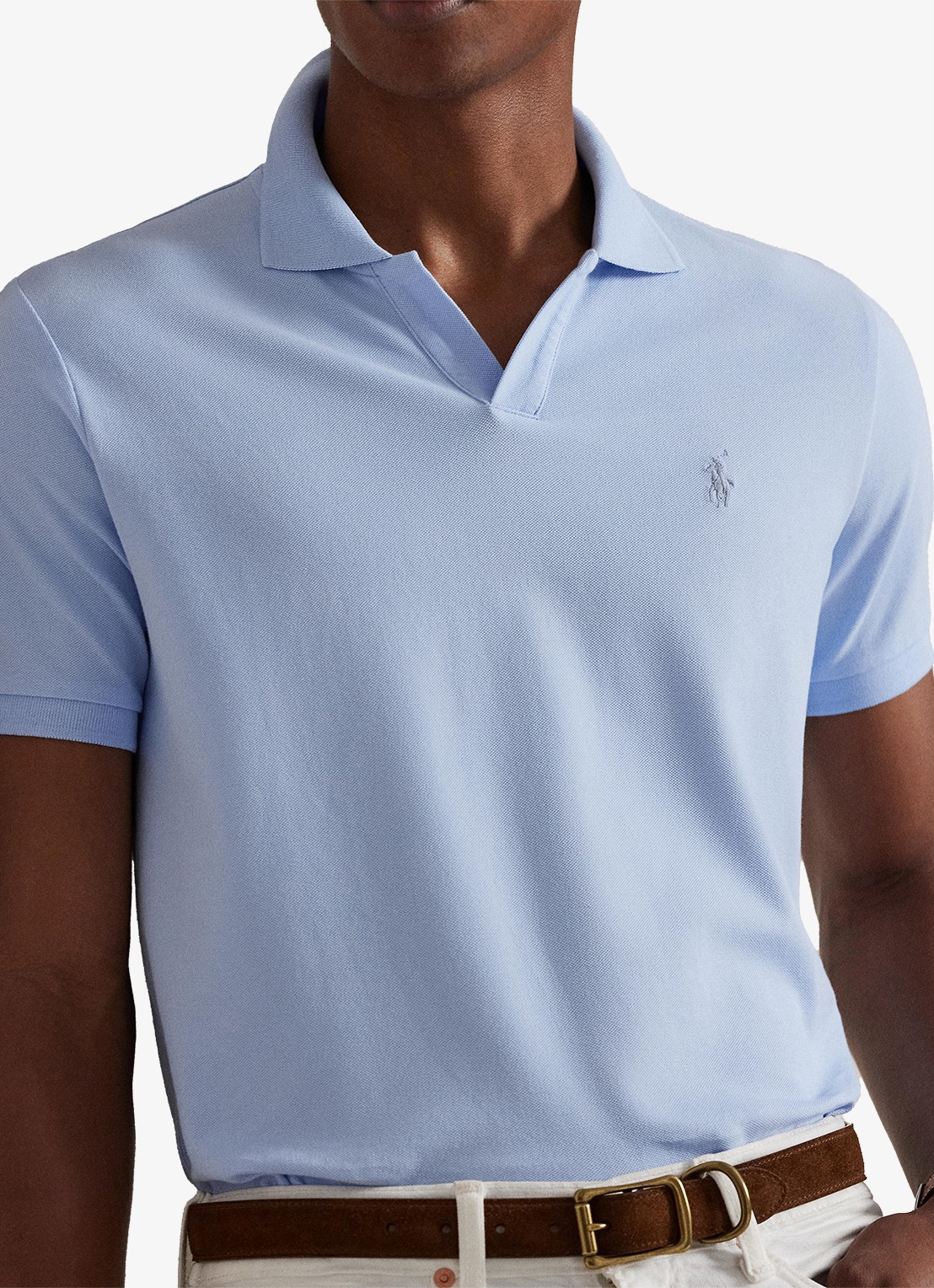 Ralph Lauren Custom slim fit polo met logoborduring - detail 5 office blue/c1714-zxu8