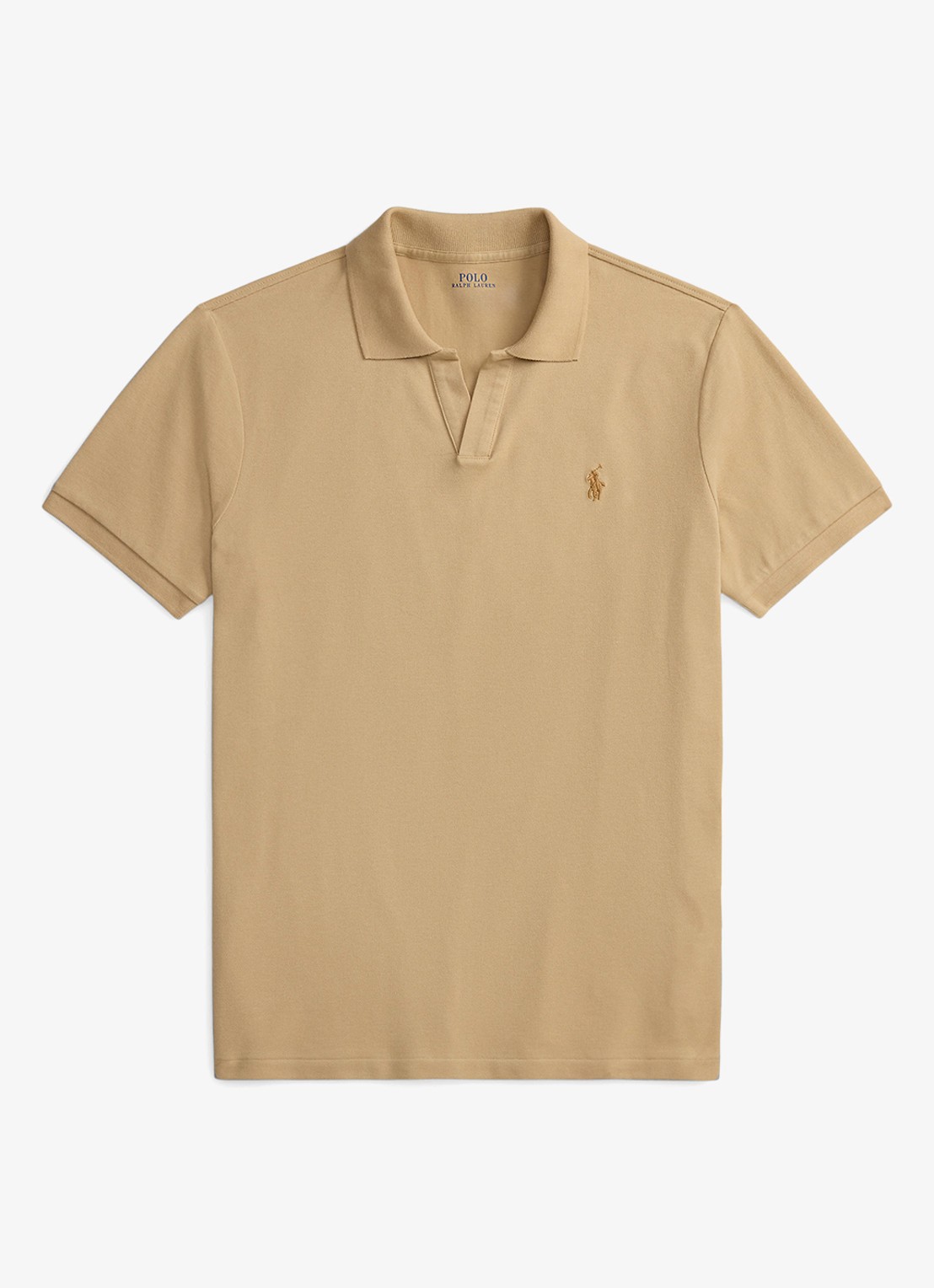 Ralph Lauren Custom slim fit polo met logoborduring - voorkant coastal beige/c8645-zxu9