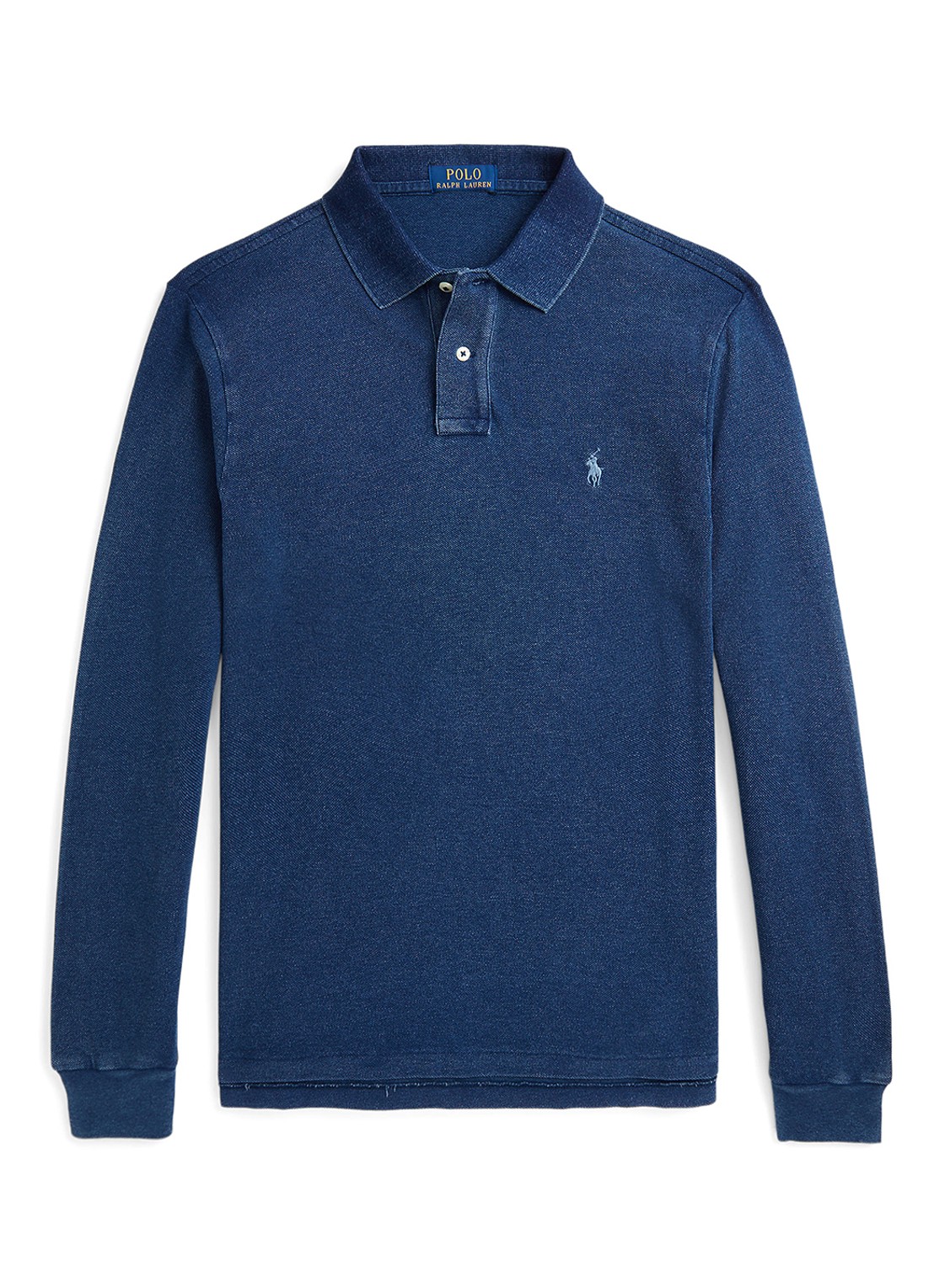Ralph Lauren Custom slim fit polo met logoborduring - voorkant 4 dark indigo / donkerblauw
