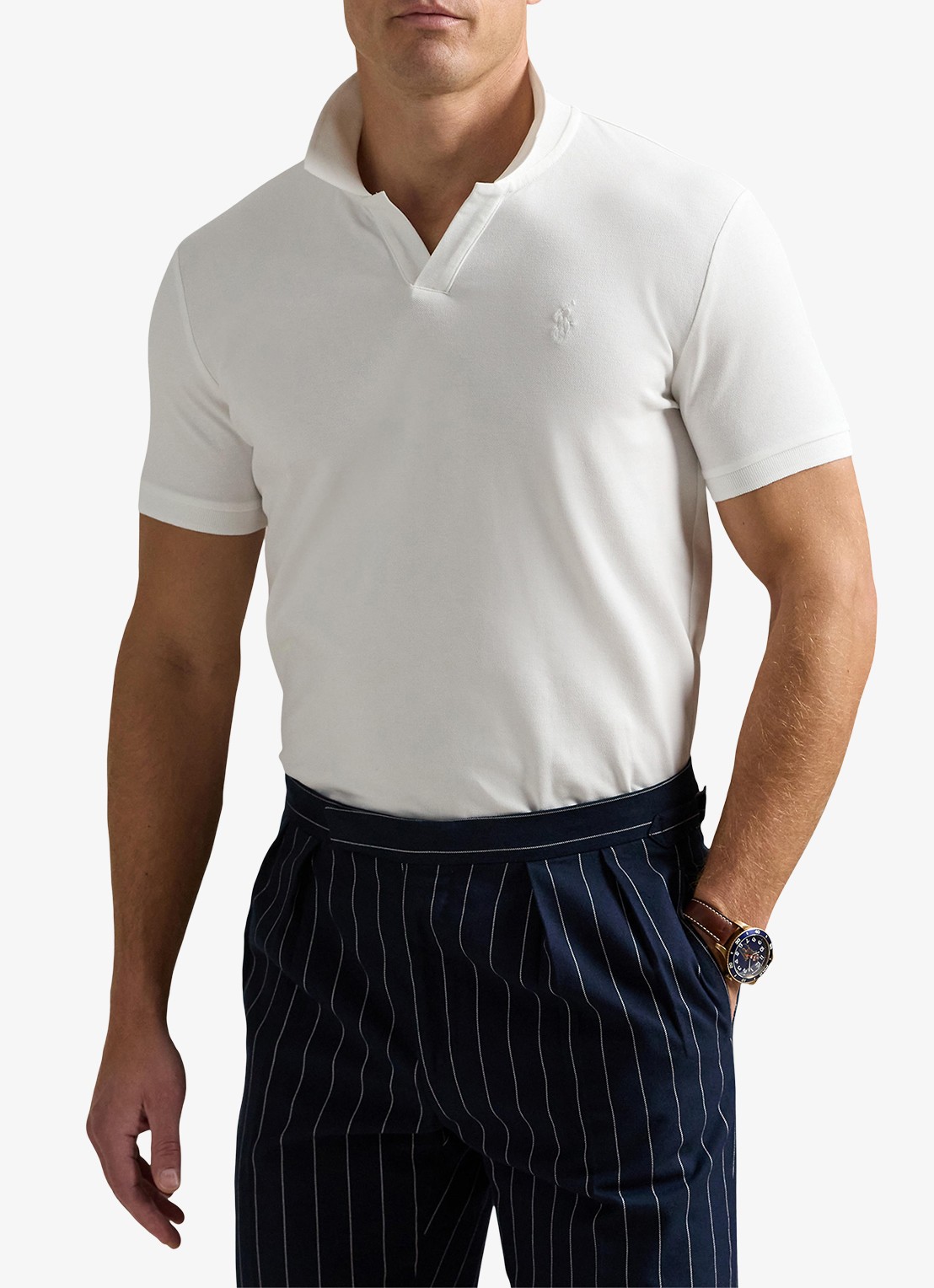 Ralph Lauren Custom slim fit polo met logoborduring - detail white/c1730-3nmb
