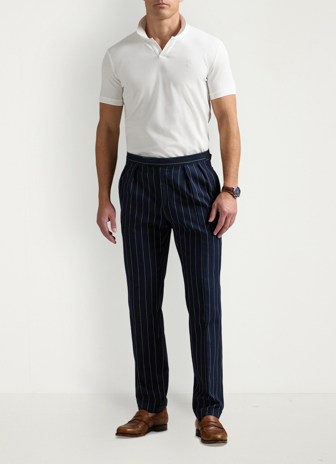 Ralph Lauren Custom slim fit polo met logoborduring - voorkant 5 white/c1730-3nmb