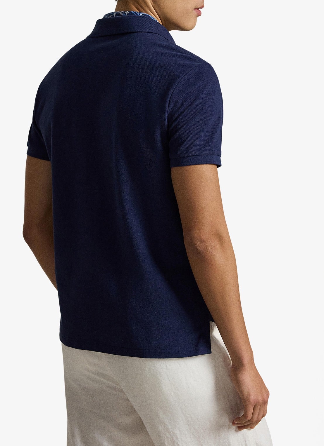 Ralph Lauren Custom slim fit polo met logoborduring - achterkant 3 newport navy / donkerblauw