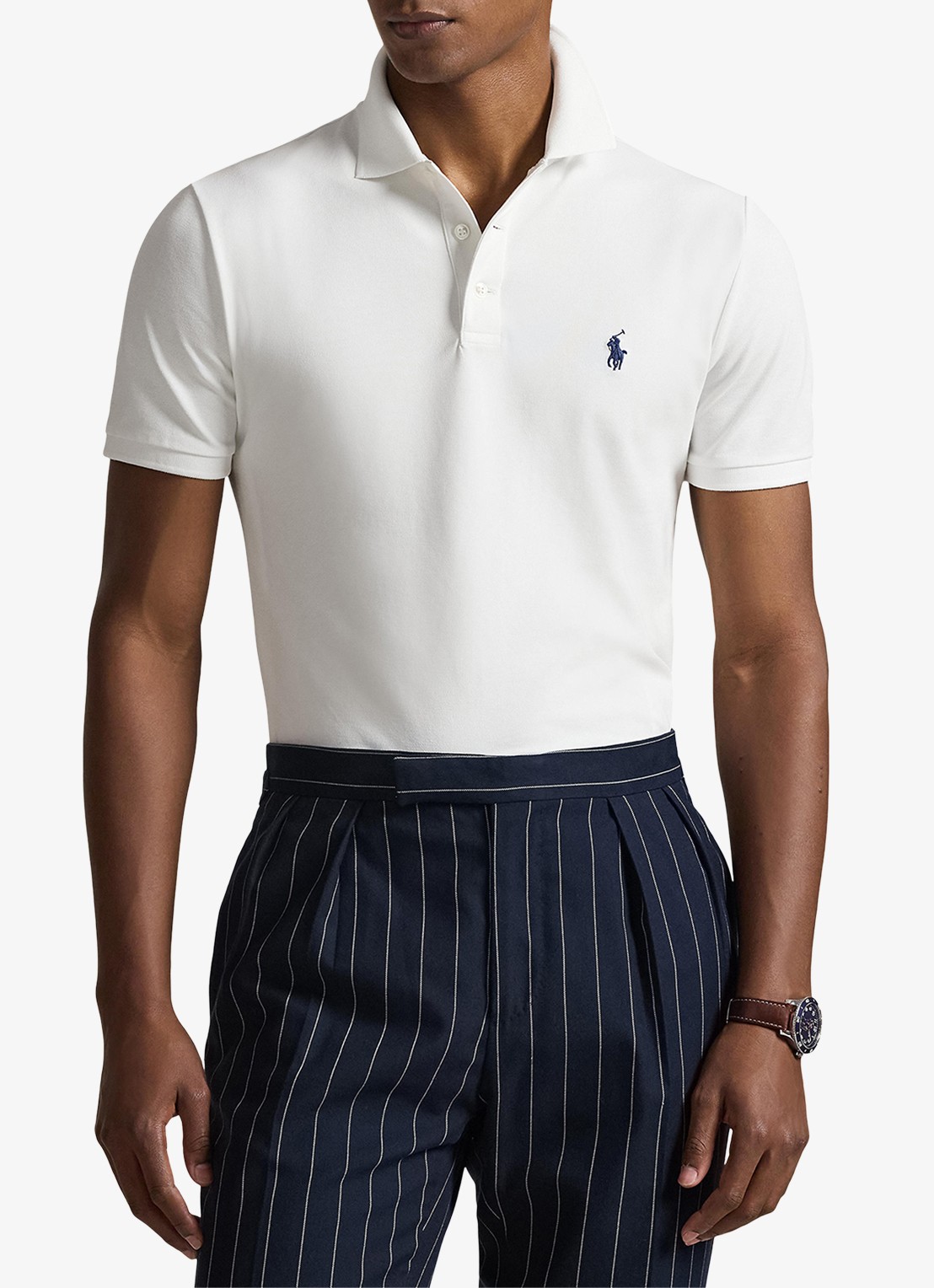 Ralph Lauren Custom slim fit polo met stretch - detail 3 wit