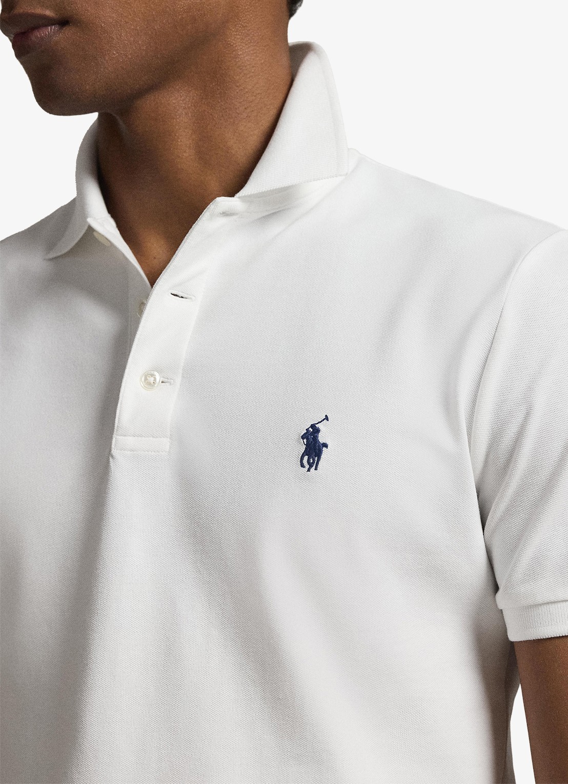 Ralph Lauren Custom slim fit polo met stretch - detail 4 wit
