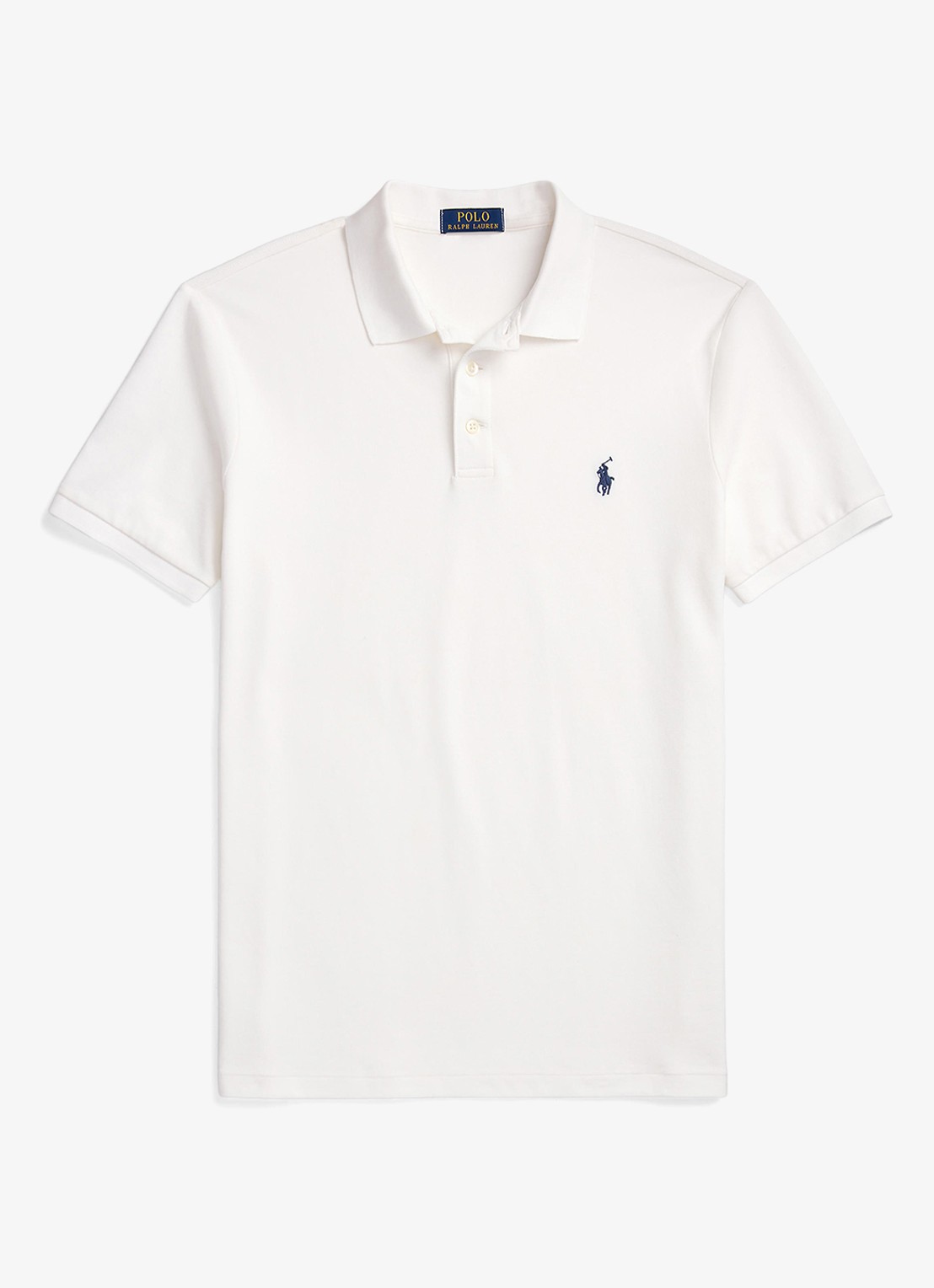 Ralph Lauren Custom slim fit polo met stretch - voorkant wit