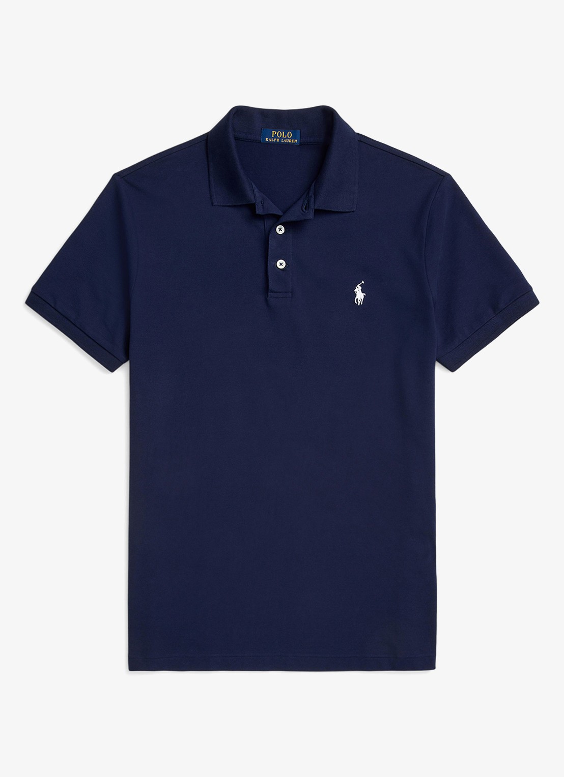 Ralph Lauren Custom slim fit polo met stretch - voorkant 2 refined navy blue / donkerblauw