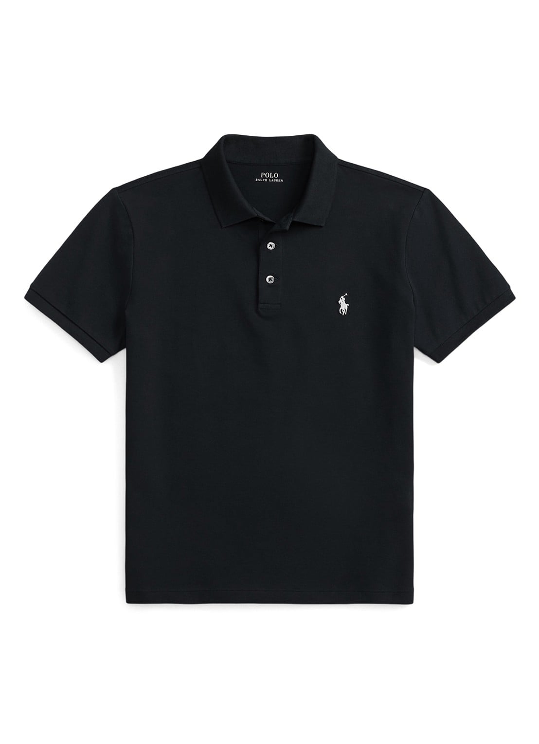 Ralph Lauren Custom slim fit polo met stretch - voorkant 3 polo black/smoke / zwart