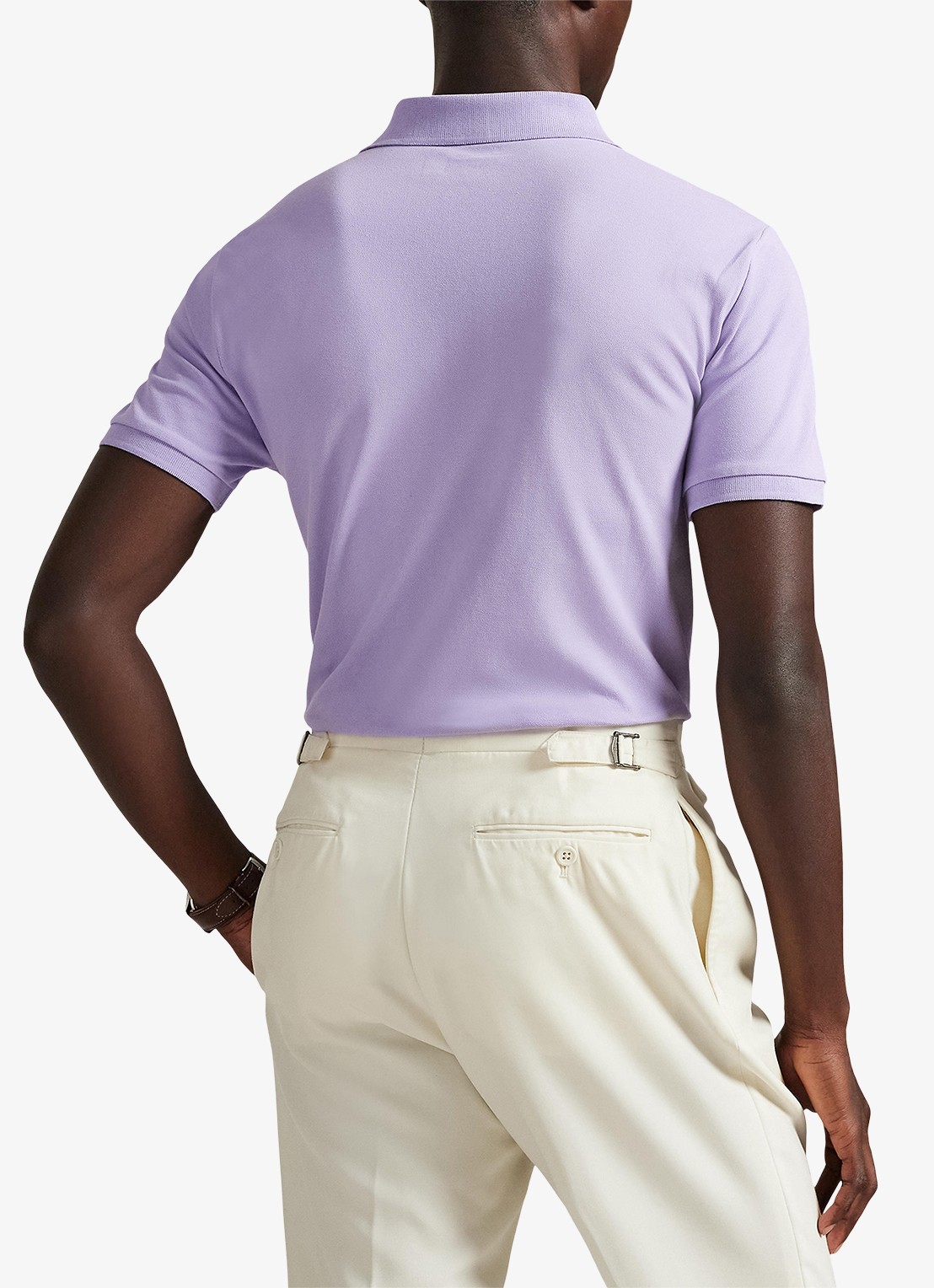 Ralph Lauren Custom slim fit polo met stretch - achterkant 3 powder purple / lichtpaars
