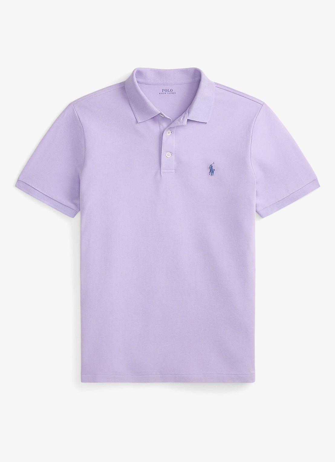 Ralph Lauren Custom slim fit polo met stretch - voorkant powder purple / lichtpaars