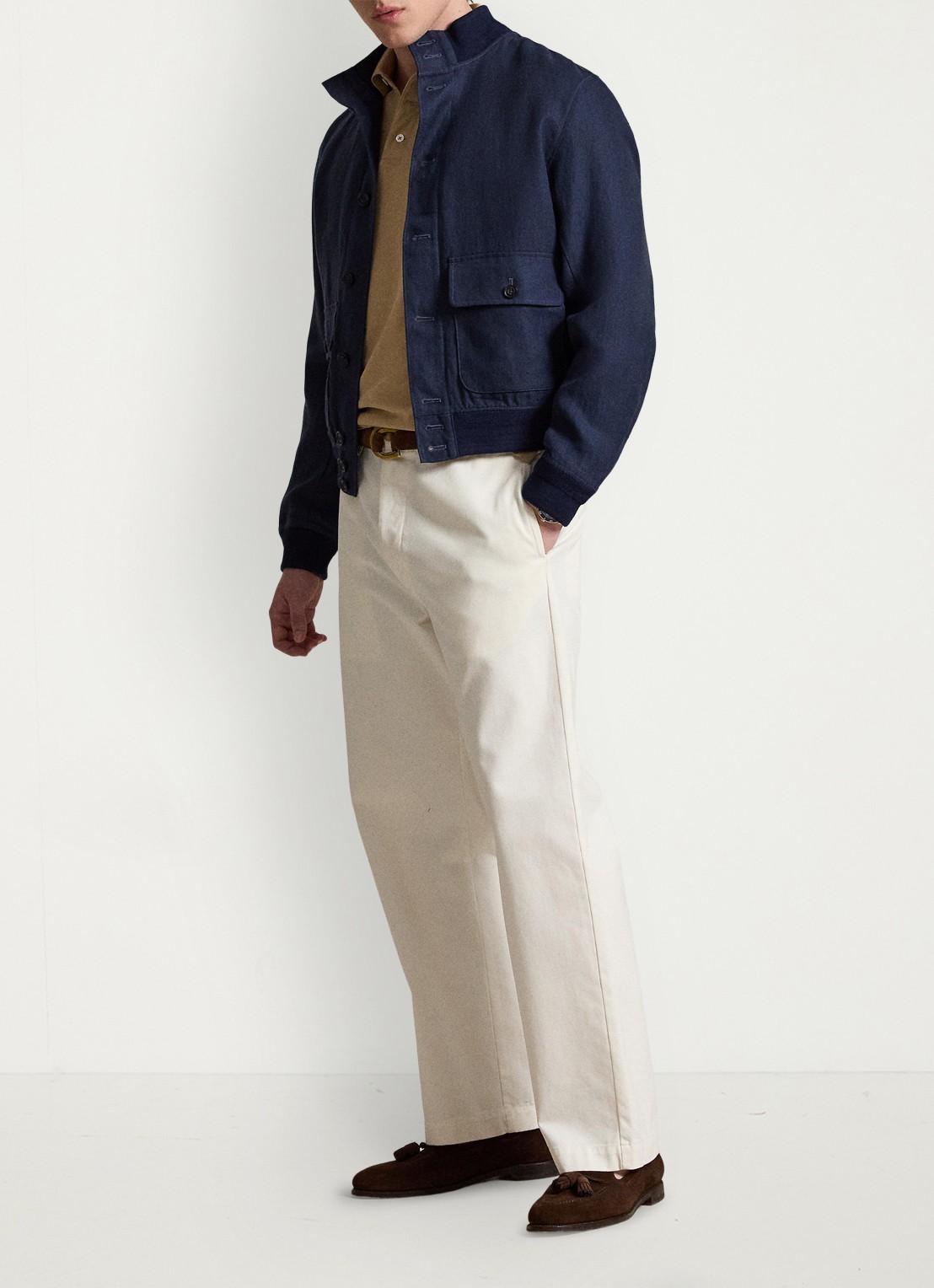Ralph Lauren Custom slim fit polo met stretch - detail 4 vintage khaki / khaki