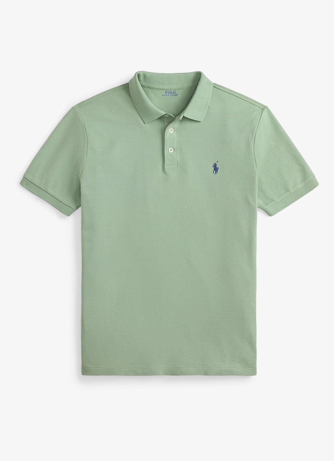 Ralph Lauren Custom slim fit polo met stretch - voorkant light green / lichtgroen