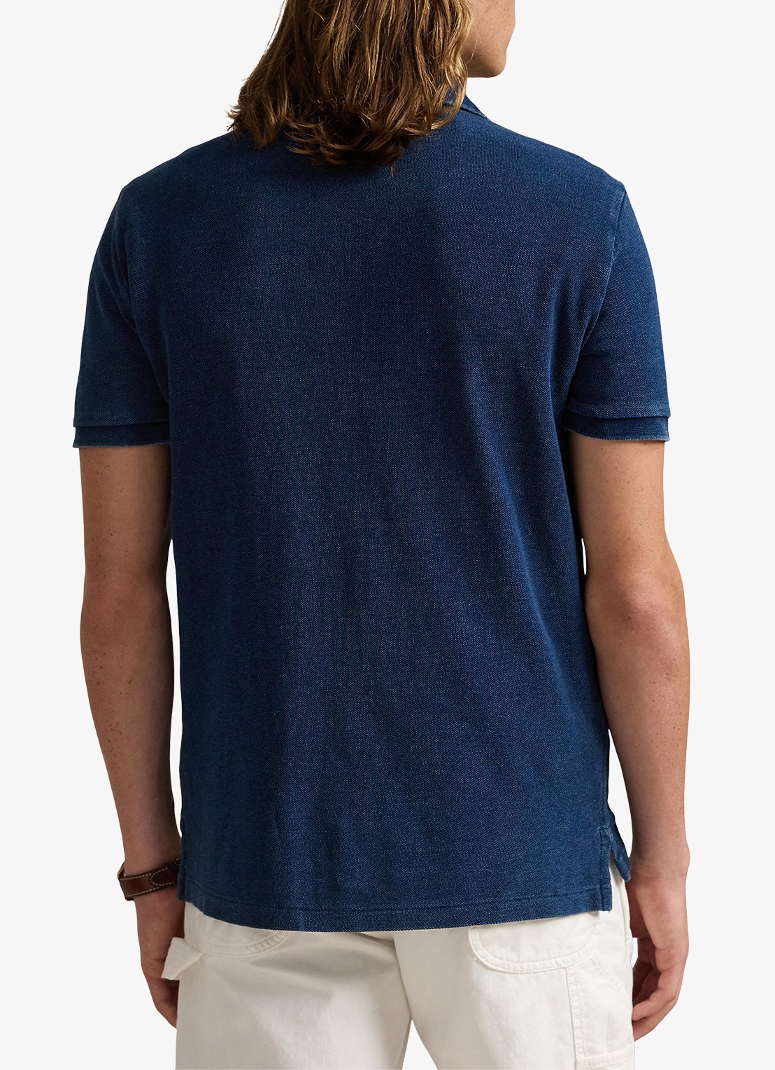 Ralph Lauren Custom slim fit polo van piqué katoen met logo - achterkant dark indigo / donkerblauw
