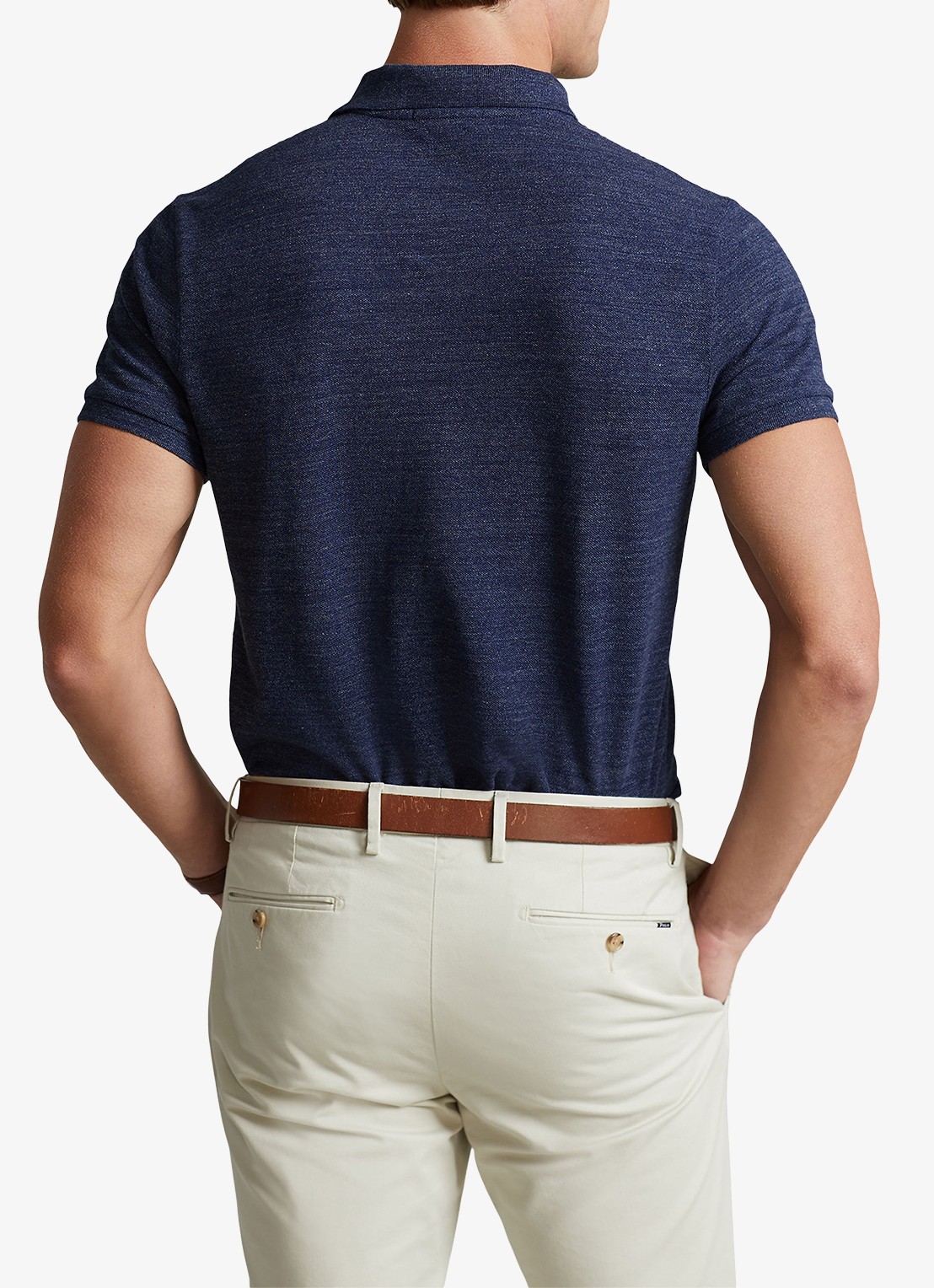 Ralph Lauren Custom slim fit polo van piqué katoen met logoborduring - achterkant 5 classic royal heather / blauw