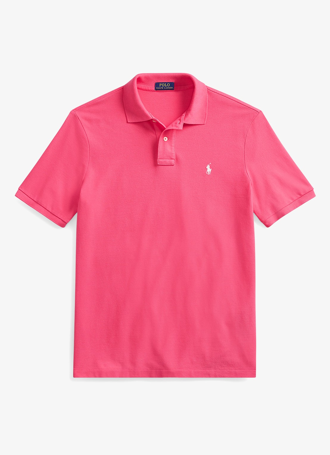 Ralph Lauren Custom slim fit polo van piqué katoen met logoborduring - voorkant 2 hot pink/c2740