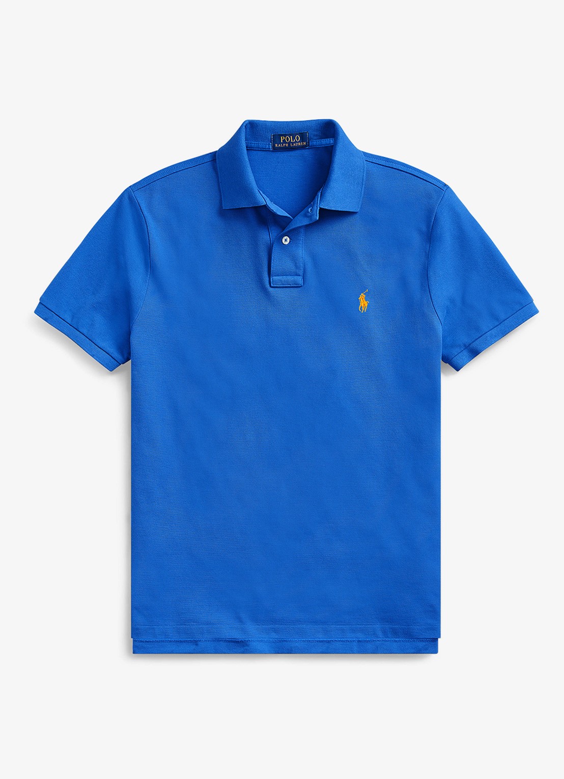 Ralph Lauren Custom slim fit polo van piqué katoen met logoborduring - voorkant 4 new iris blue / blauw