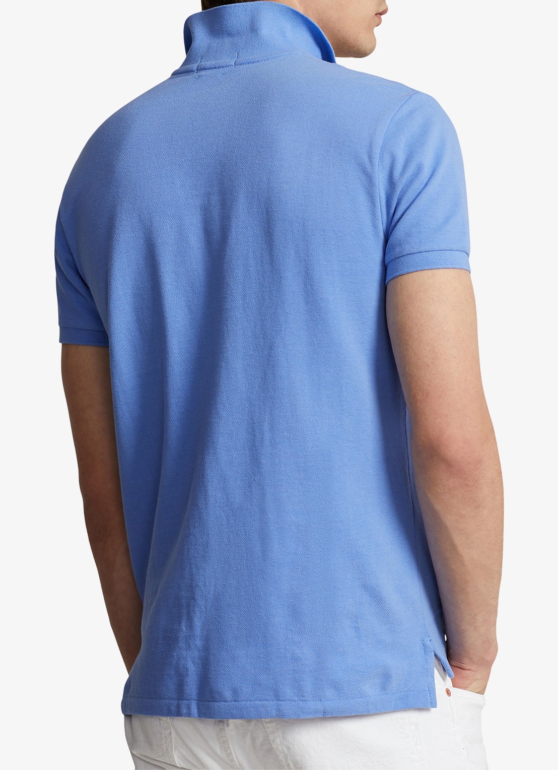 Ralph Lauren Custom slim fit polo van piqué katoen met logoborduring - achterkant harbor island blue/c7998