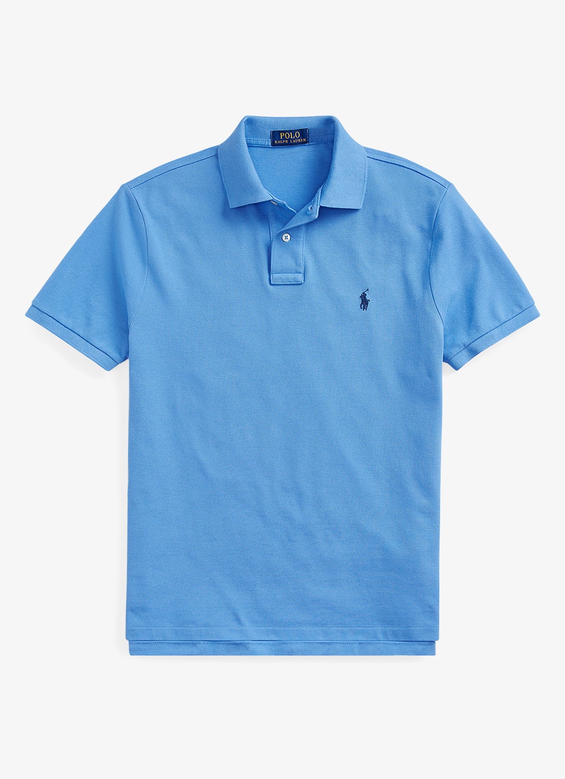 Ralph Lauren Custom slim fit polo van piqué katoen met logoborduring - voorkant 2 harbor island blue/c7998