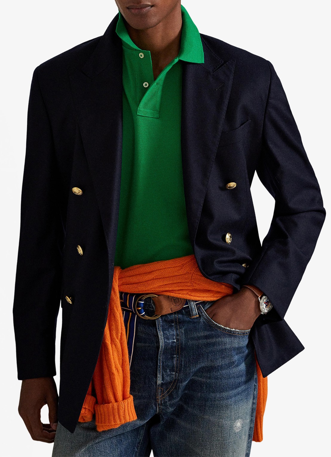 Ralph Lauren Custom slim fit polo van piqué katoen met logoborduring - detail 3 billiard/c7315