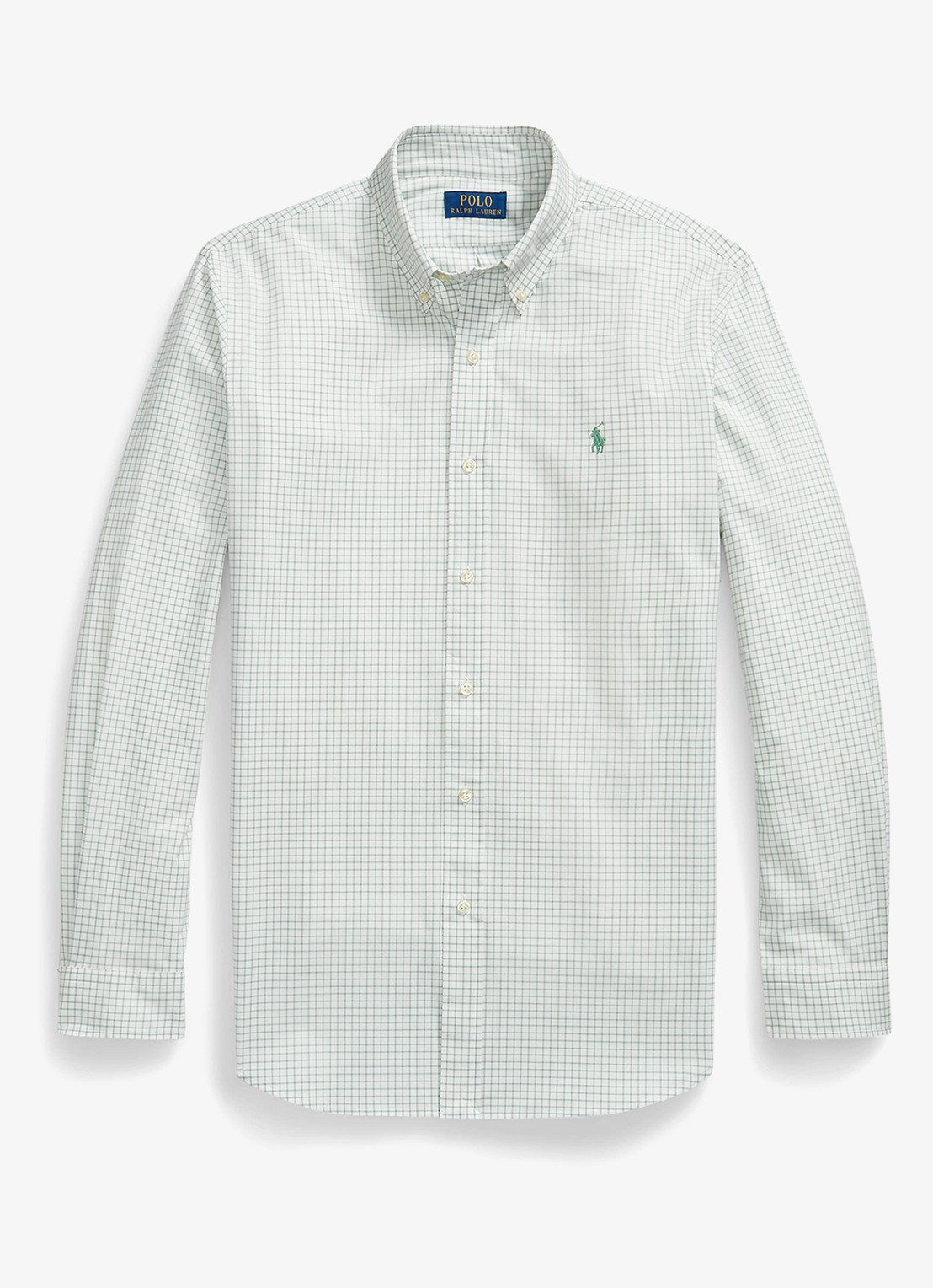 Ralph Lauren Custom slim fit polo van piqué katoen met logoborduring - voorkant sunset green/c3125