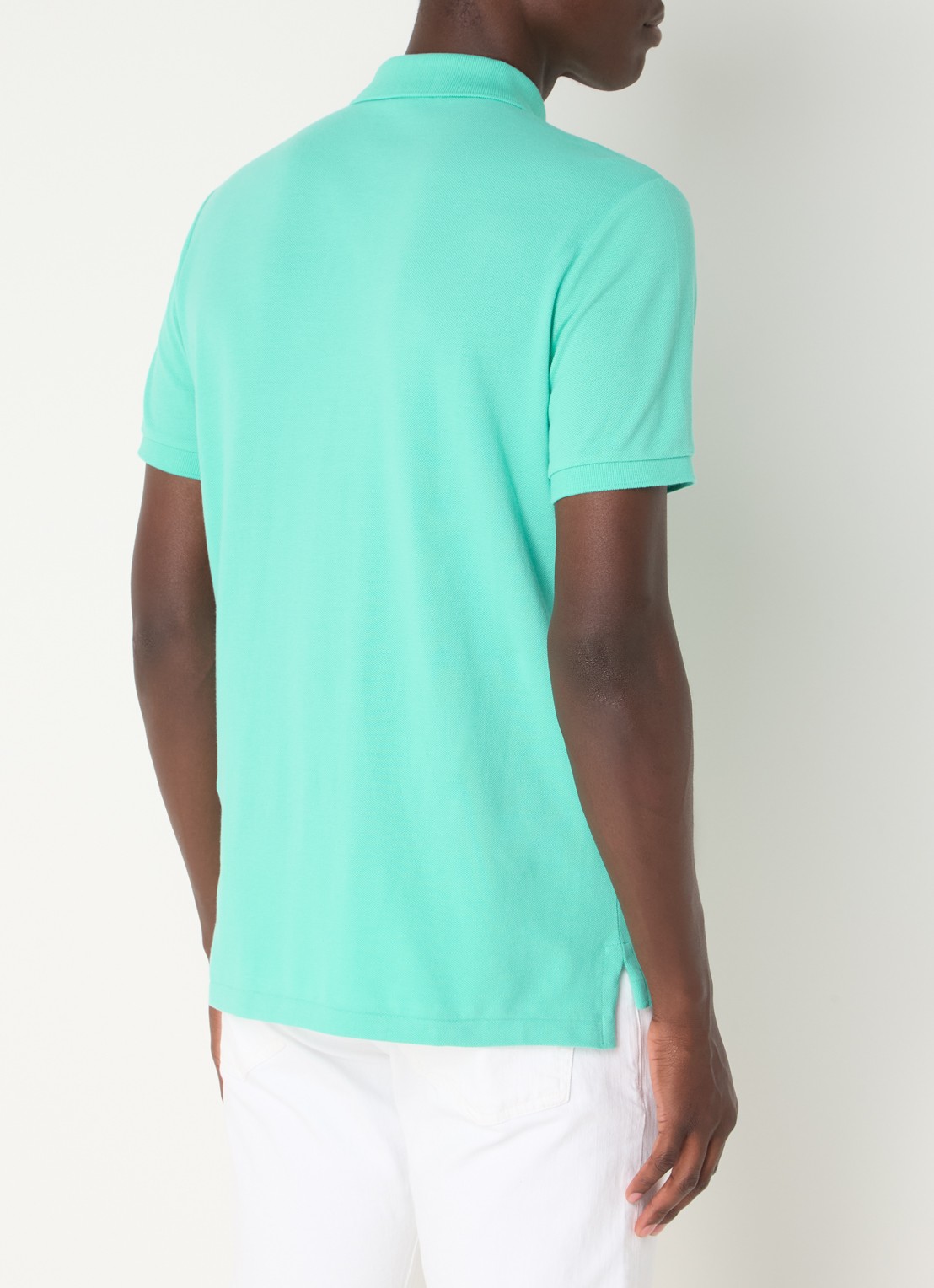 Ralph Lauren Custom slim fit polo van piqué katoen met logoborduring - achterkant 5 sunset green/c3125
