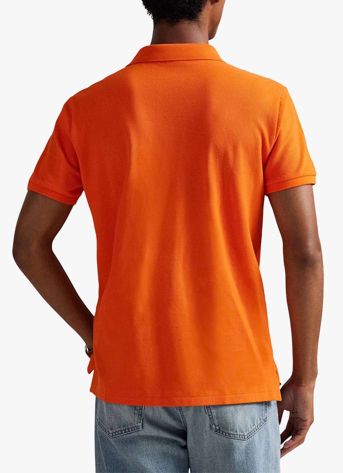 Ralph Lauren Custom slim fit polo van piqué katoen met logoborduring - achterkant sailing orange/c7318