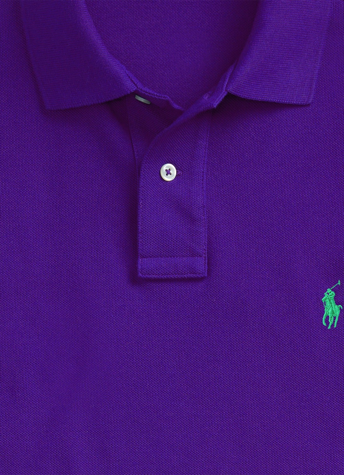 Ralph Lauren Custom slim fit polo van piqué katoen met logoborduring - detail 3 chalet purple/c5229