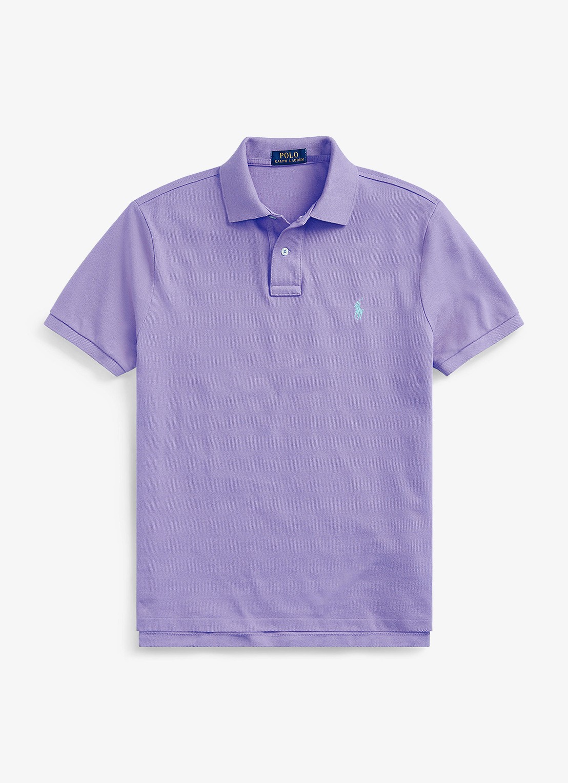 Ralph Lauren Custom slim fit polo van piqué katoen met logoborduring - voorkant 2 hampton purple/c6103