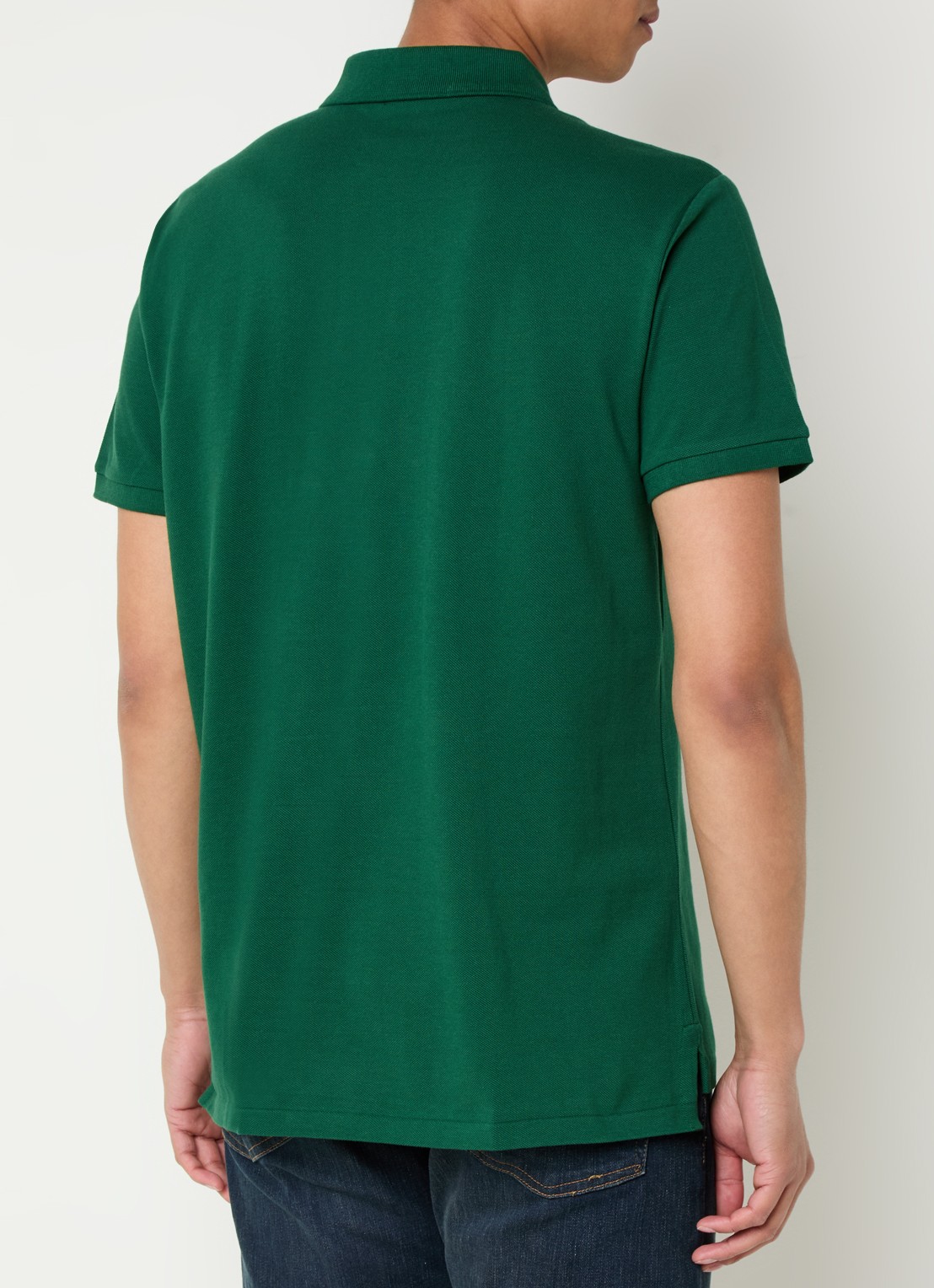 Ralph Lauren Custom slim fit polo van piqué katoen met logoborduring - achterkant 2 new forest / donkergroen
