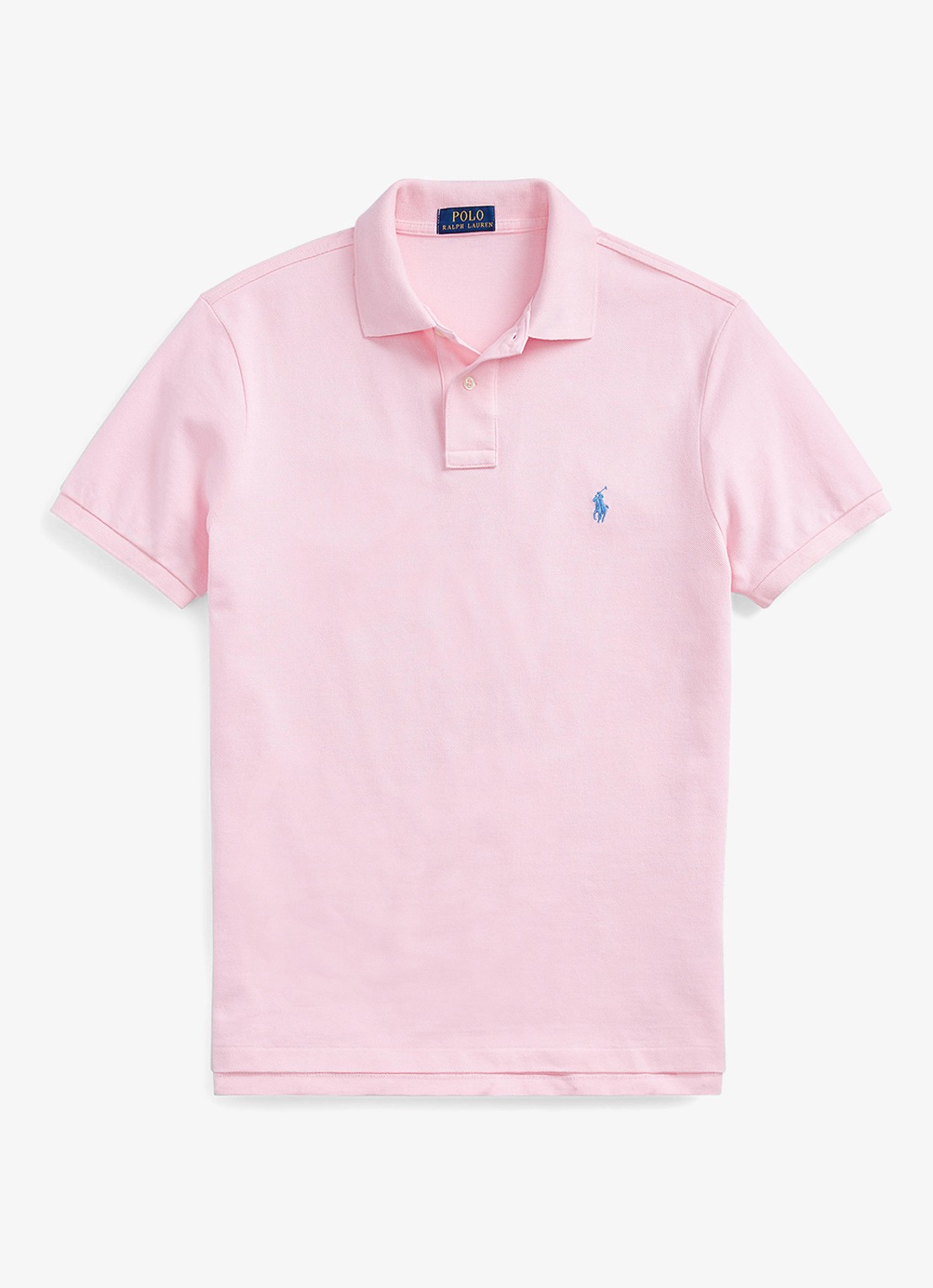 Ralph Lauren Custom slim fit polo van piqué katoen met logoborduring - voorkant 5 carmel pink / lichtroze