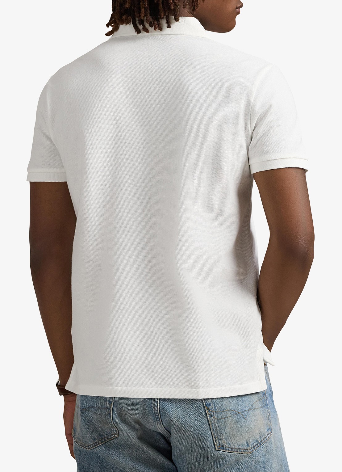 Ralph Lauren Custom slim fit polo van piqué katoen met logoborduring - achterkant 3 white / wit