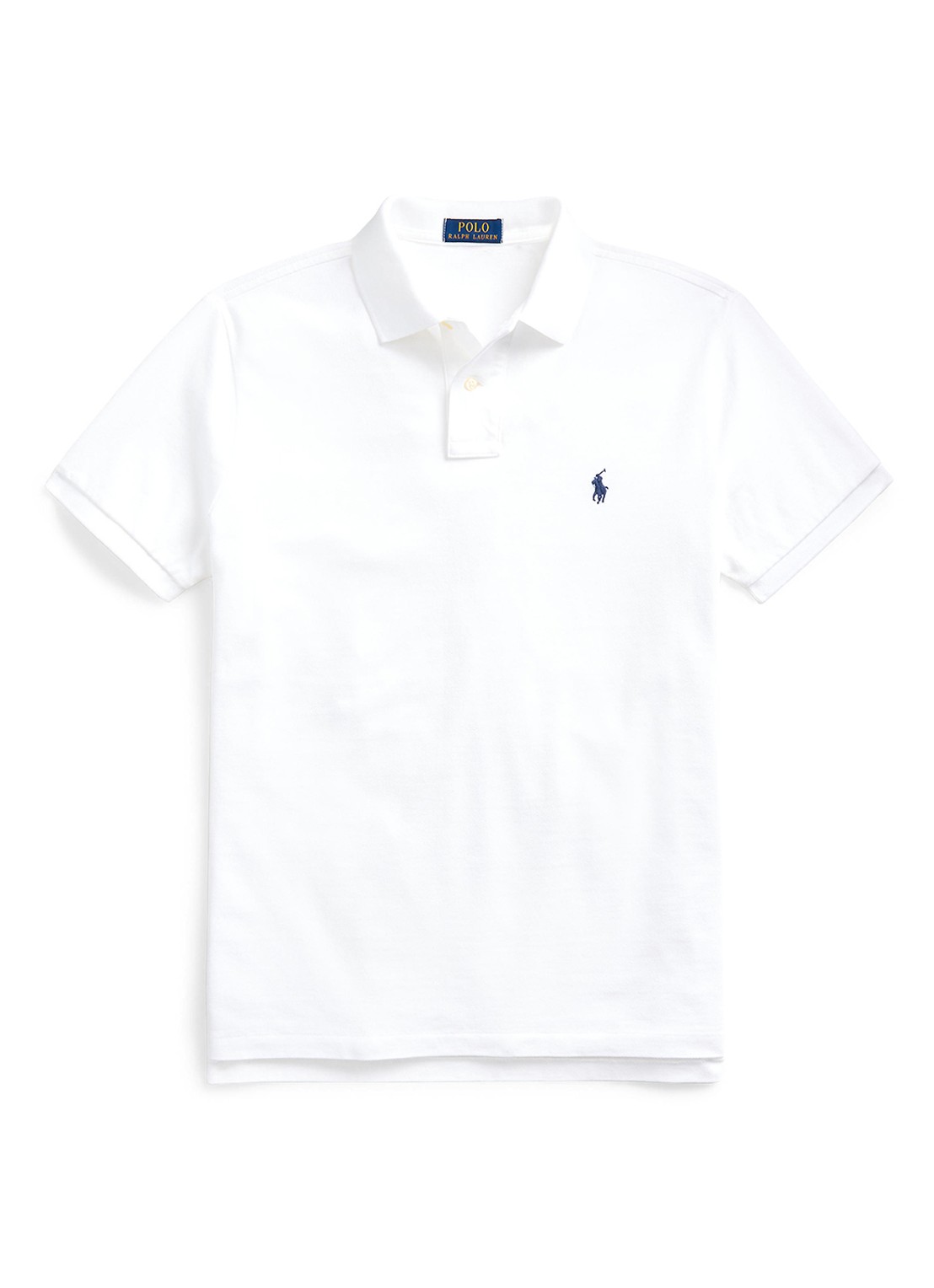 Ralph Lauren Custom slim fit polo van piqué katoen met logoborduring - voorkant white / wit