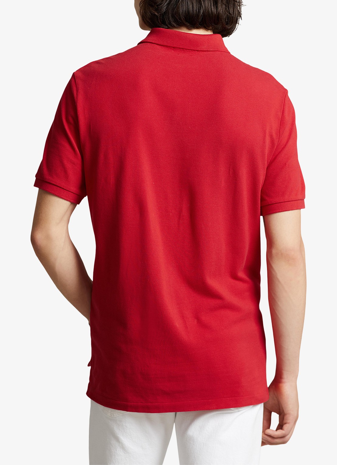 Ralph Lauren Custom slim fit polo van piqué katoen met logoborduring - achterkant rl2000 red / rood