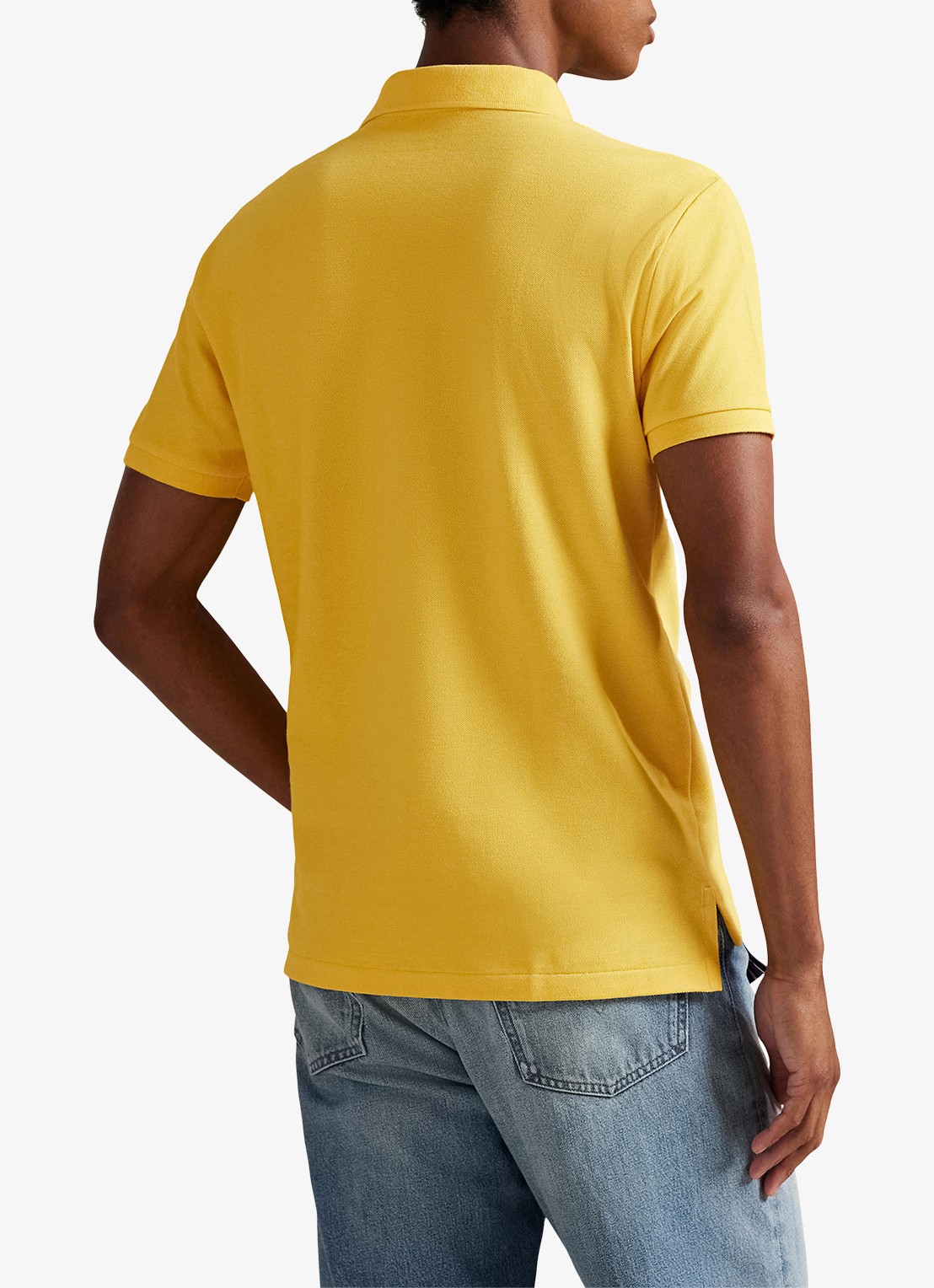 Ralph Lauren Custom slim fit polo van piqué katoen met logoborduring - achterkant 2 yellowfin/c7370