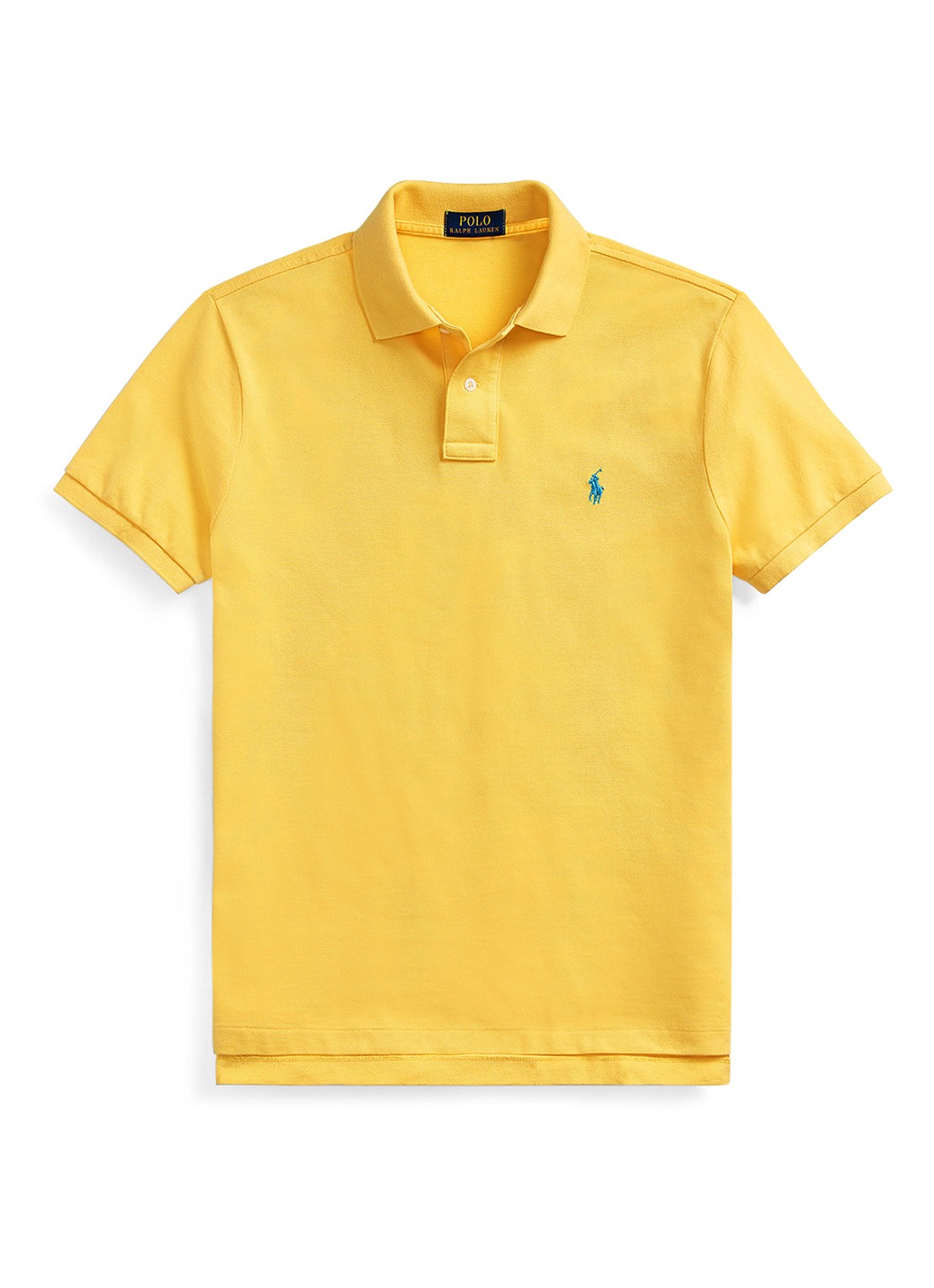 Ralph Lauren Custom slim fit polo van piqué katoen met logoborduring - voorkant 5 yellowfin/c7370
